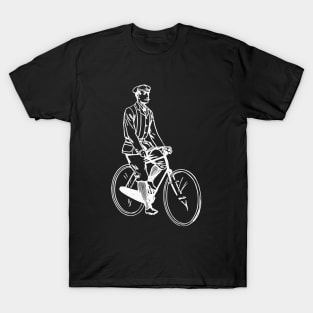 White Vintage Bicycle Cyclists T-Shirt